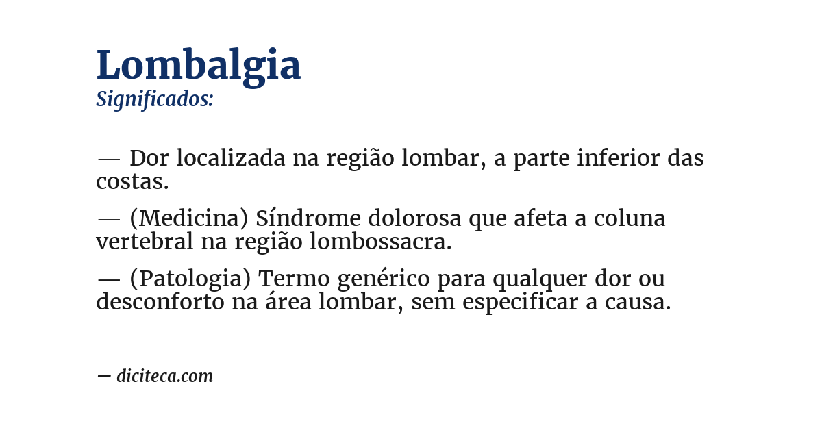 Significado de lombalgia