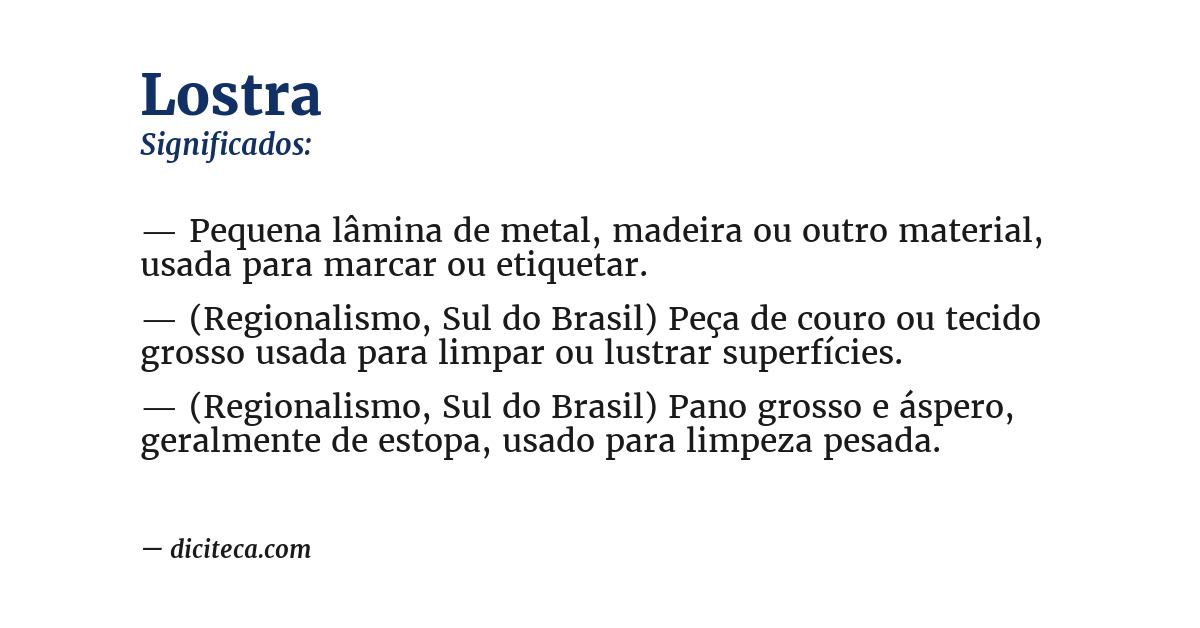 Significado de lostra