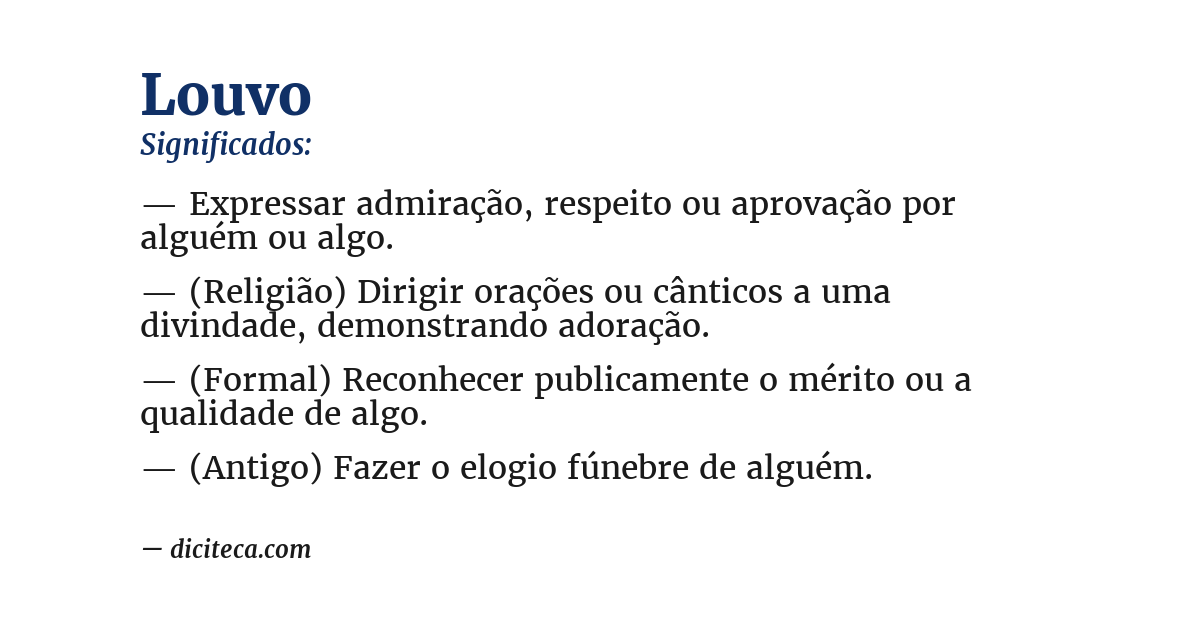Significado de louvo