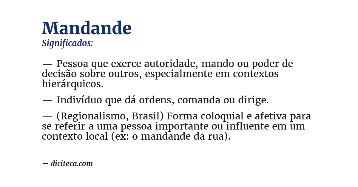 Significado de mandande