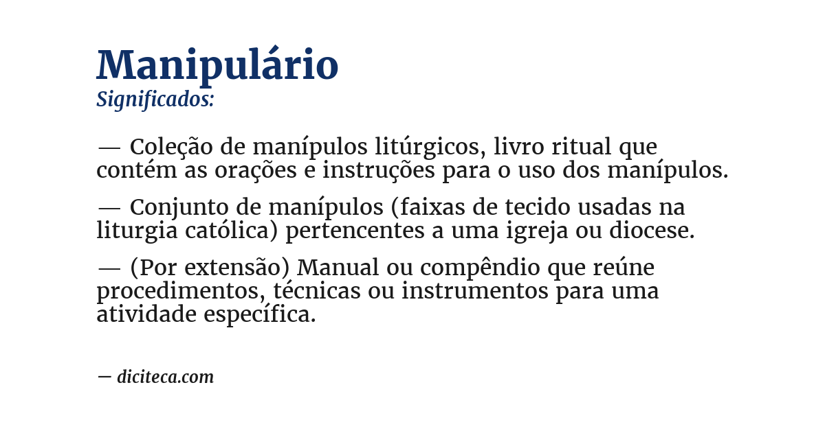 Significado de manipulário