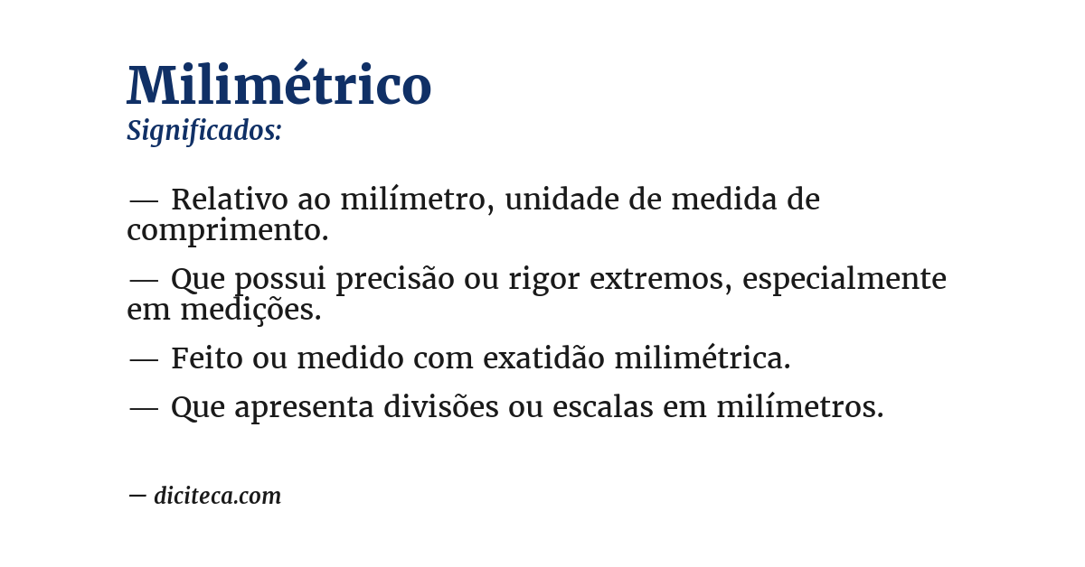 Significado de milimétrico