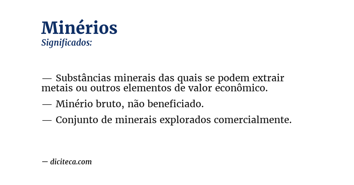 Significado de minérios