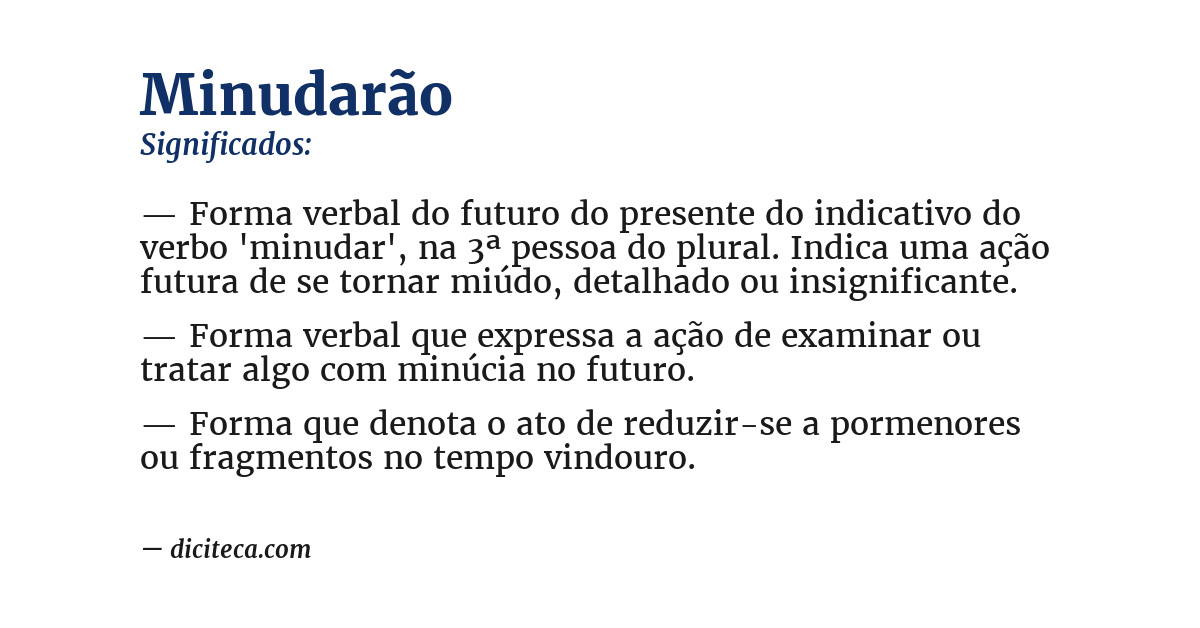 Significado de minudarão