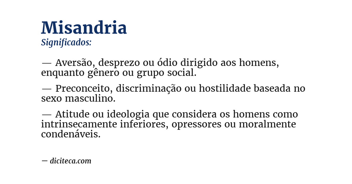 Significado de misandria