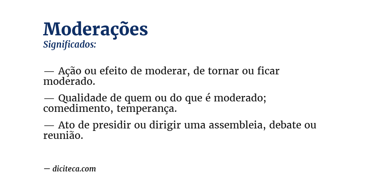 Significado de moderações