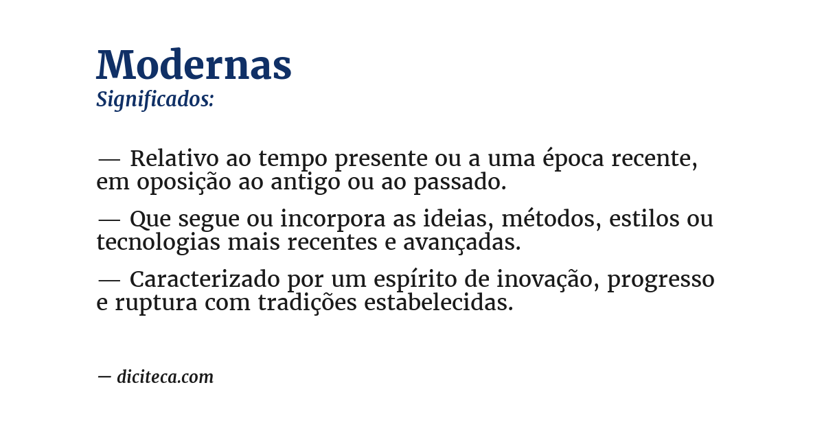 Significado de modernas