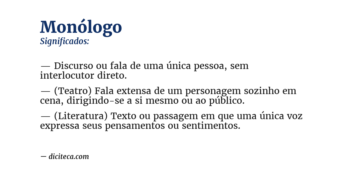 Significado de monólogo