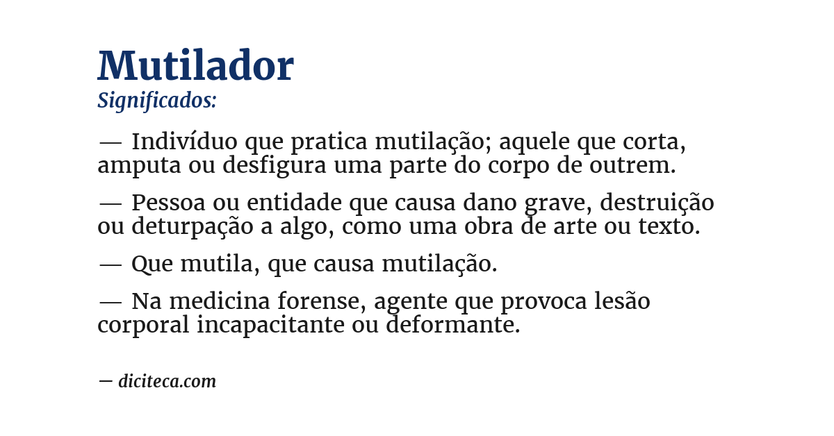 Significado de mutilador