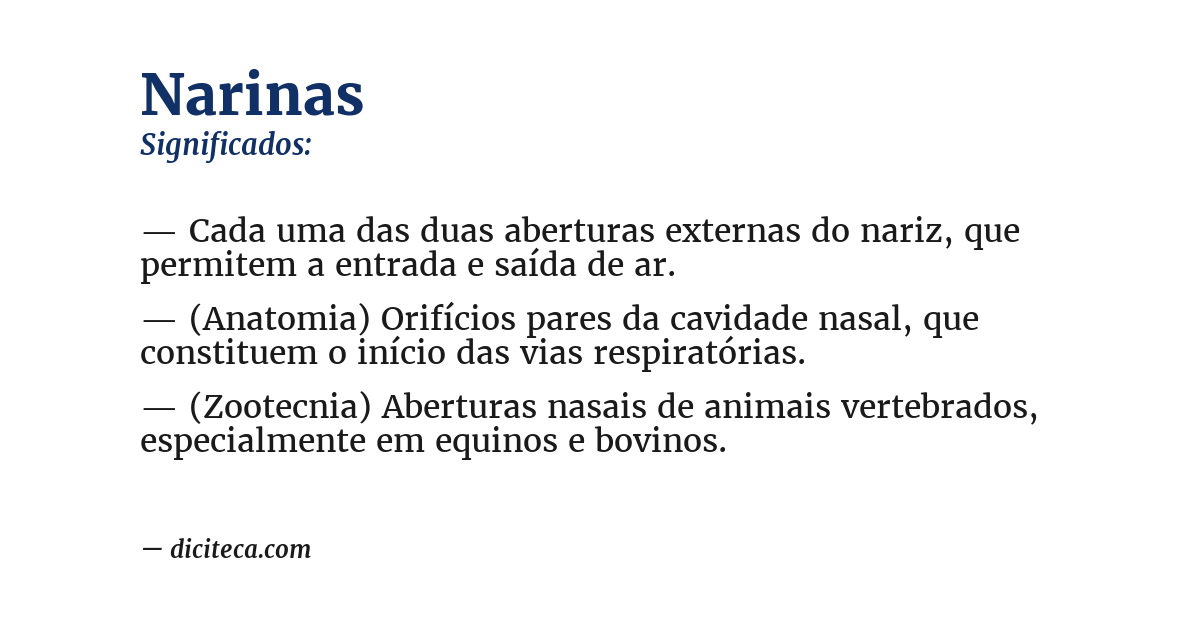 Significado de narinas