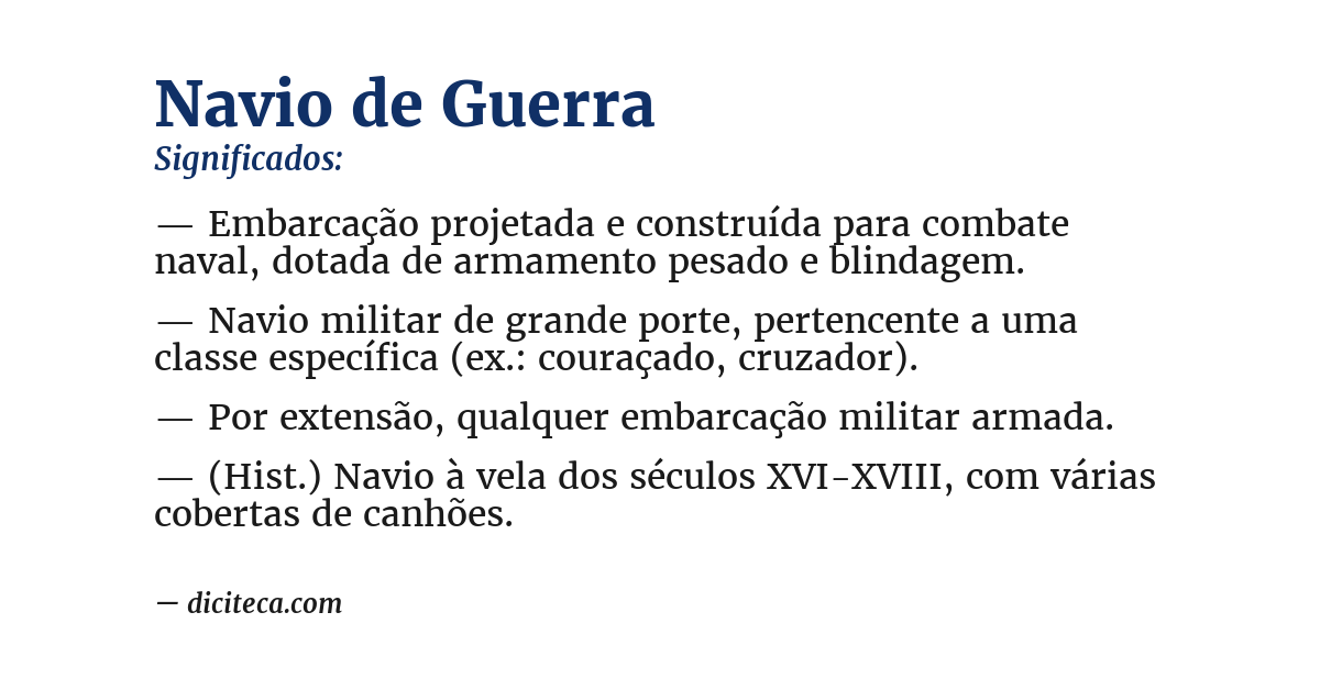 Significado de navio de guerra