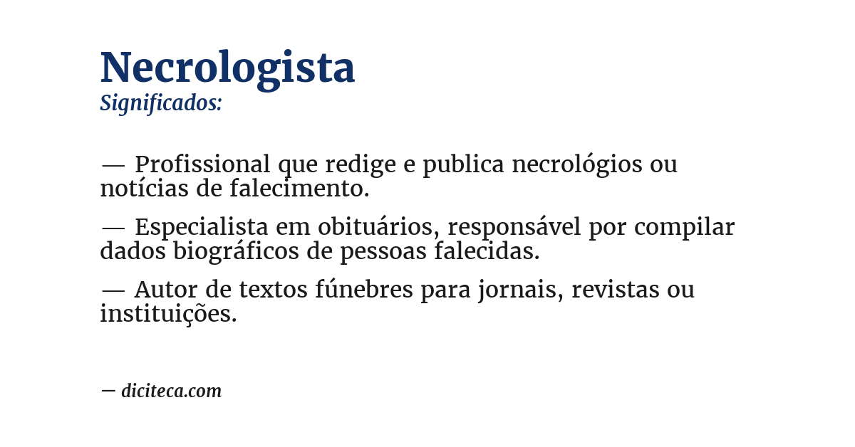 Significado de necrologista