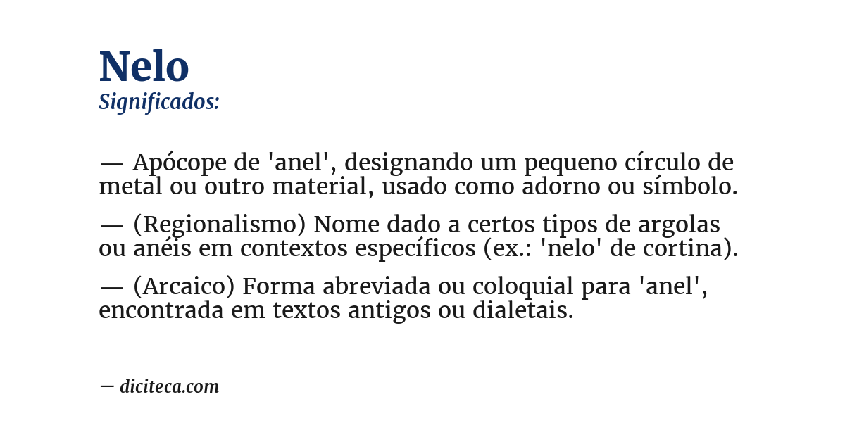Significado de nelo