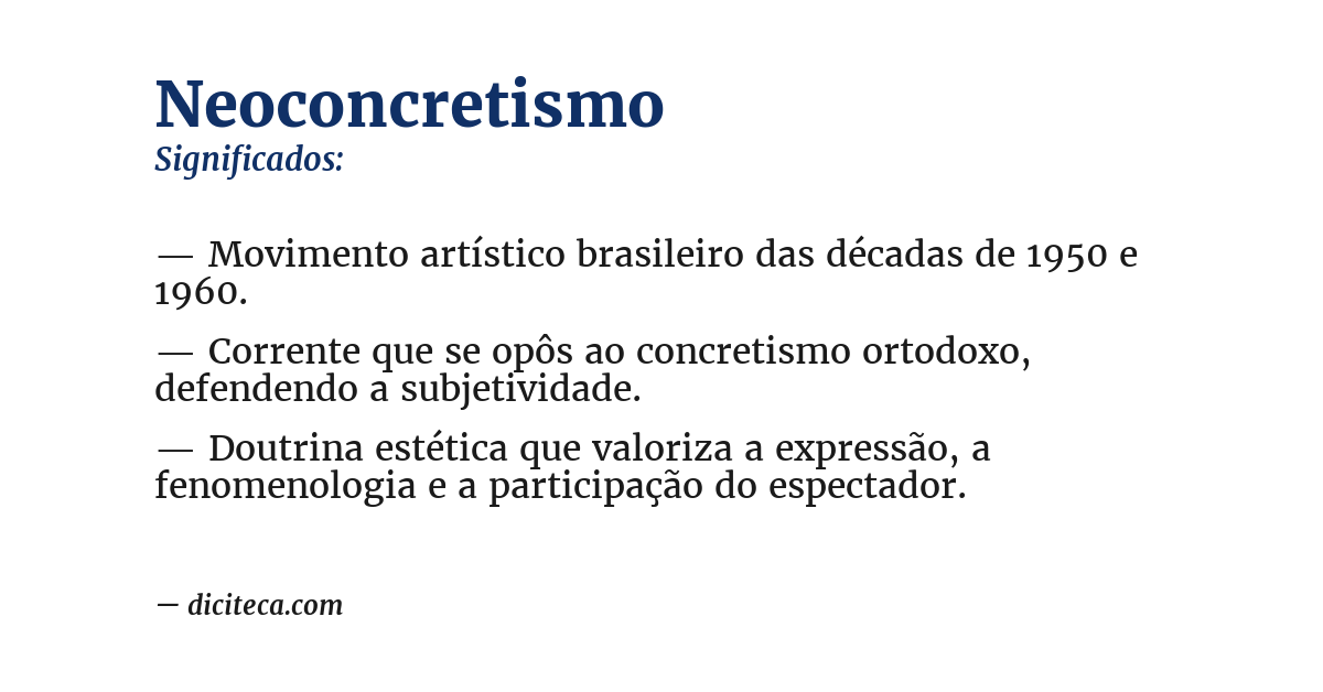 Significado de neoconcretismo