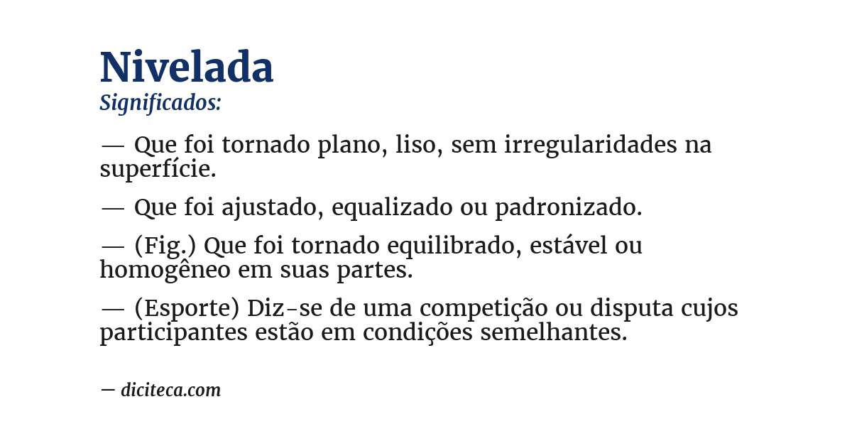 Significado de nivelada