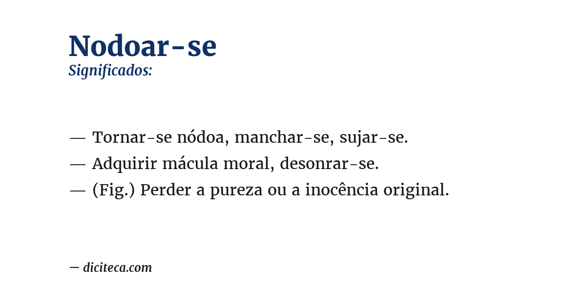 Significado de nodoar-se