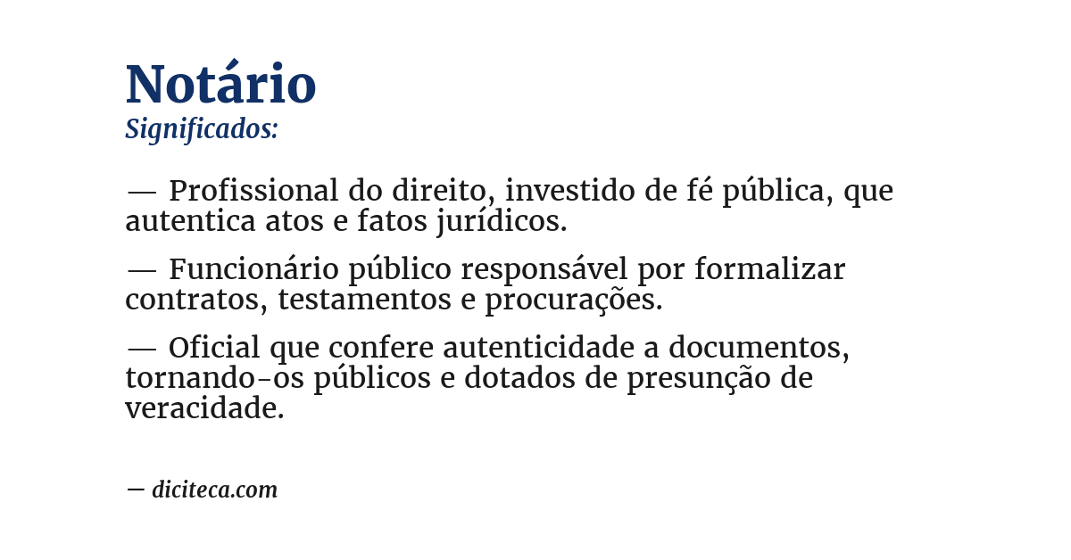 Significado de notário