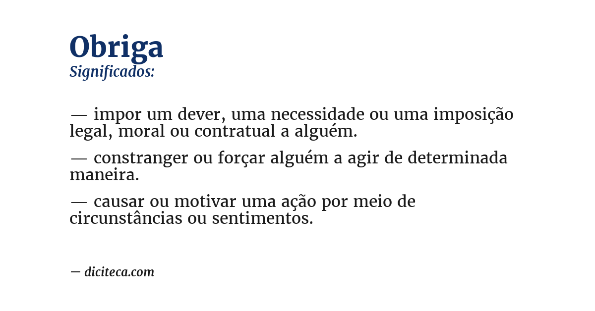 Significado de obriga