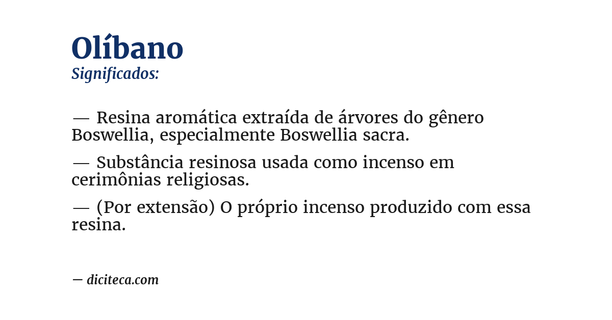 Significado de olíbano