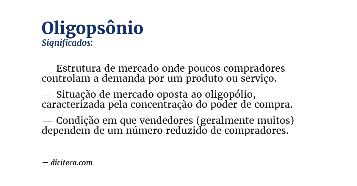 Significado de oligopsônio