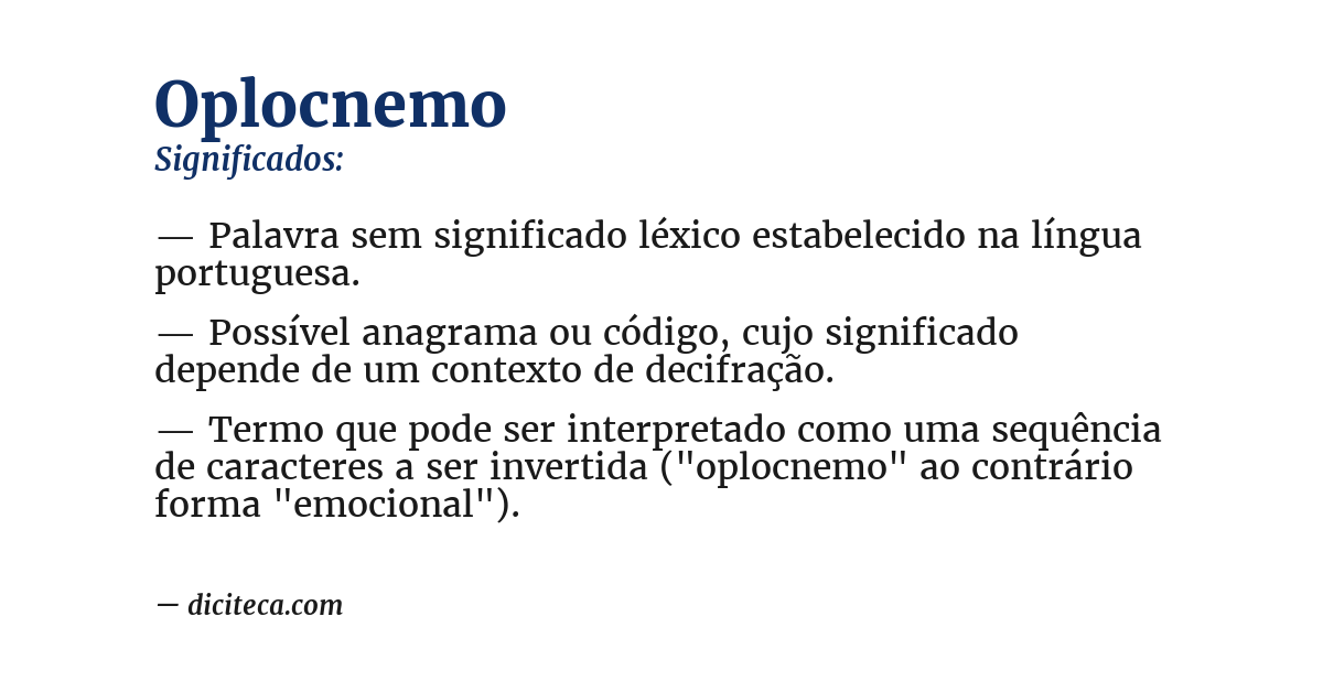 Significado de oplocnemo