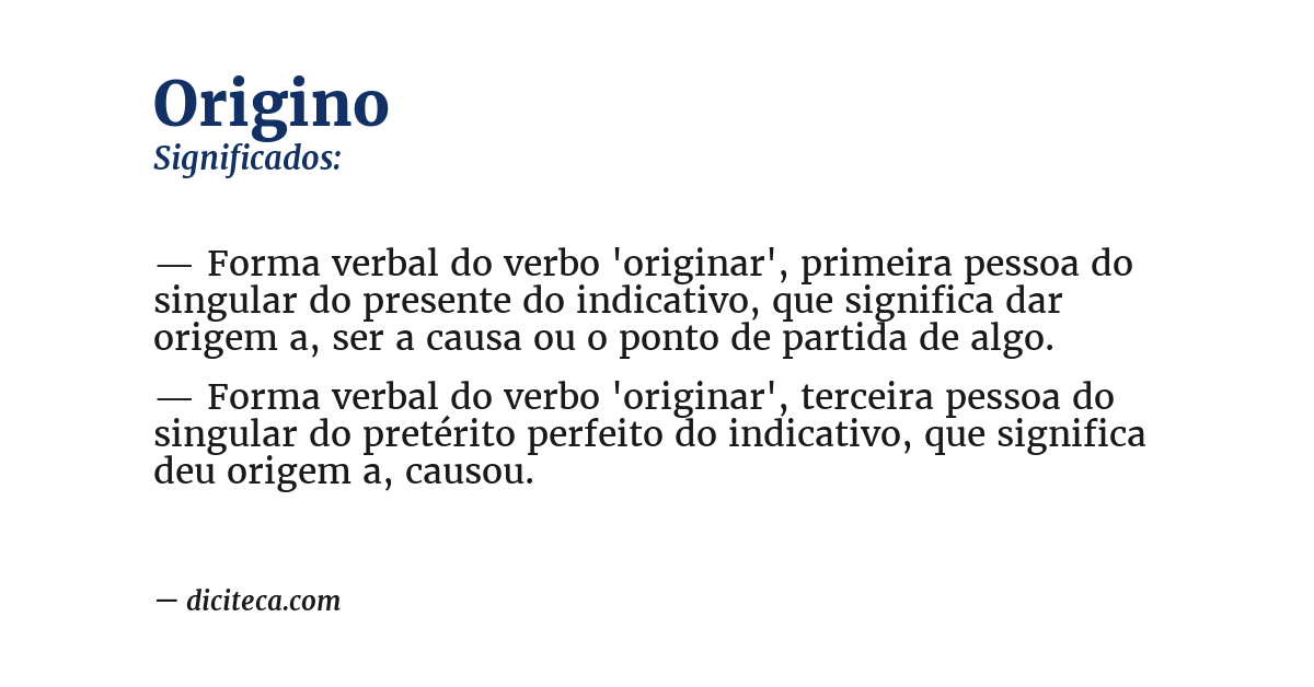 Significado de origino