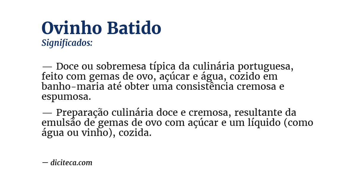 Significado de ovinho batido