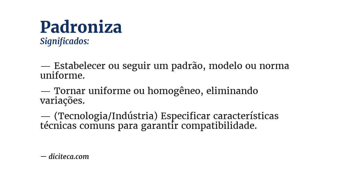 Significado de padroniza