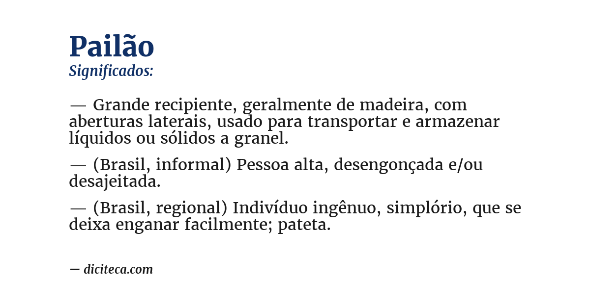 Significado de pailão