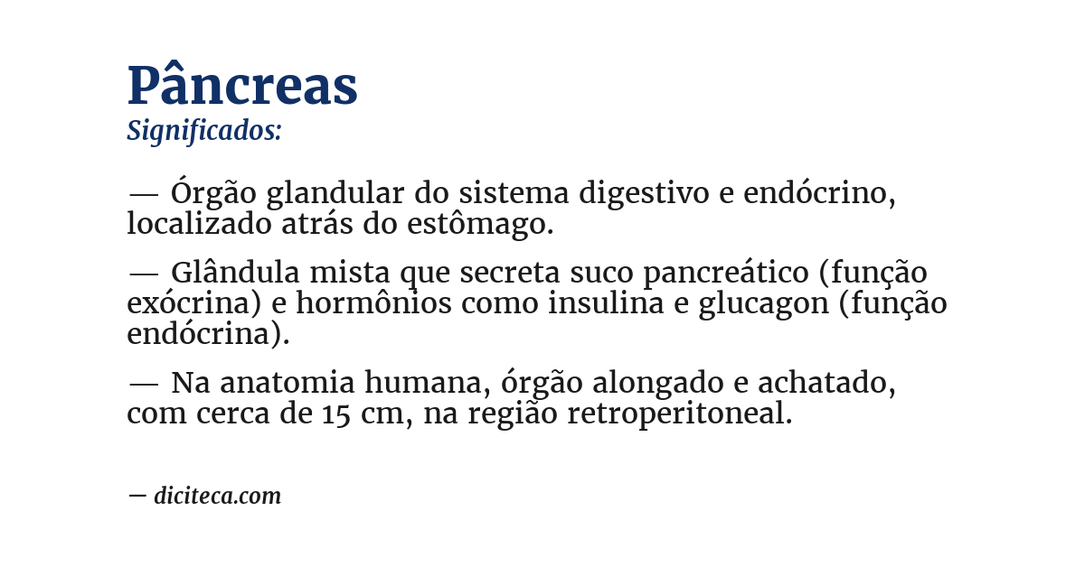 Significado de pâncreas