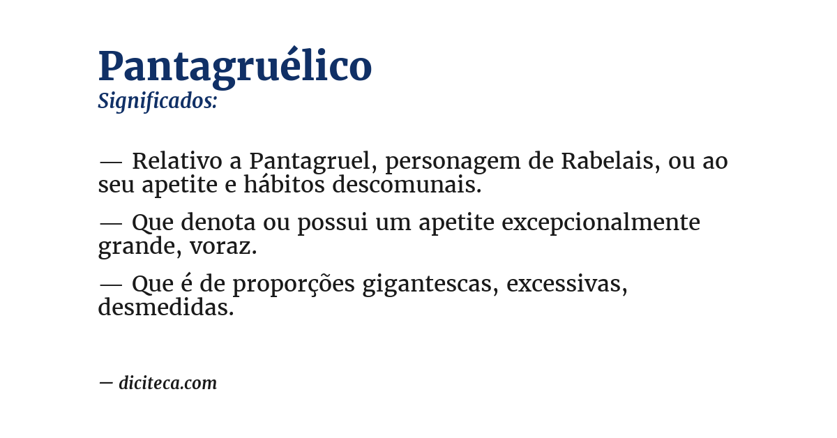 Significado de pantagruélico