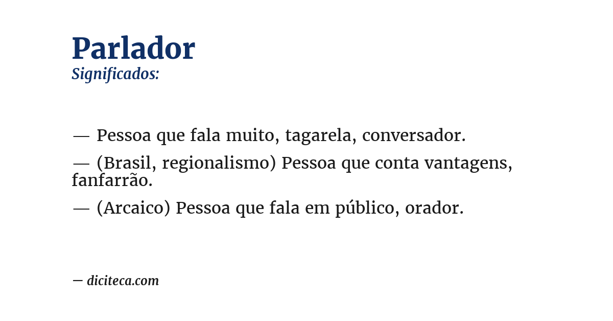 Significado de parlador