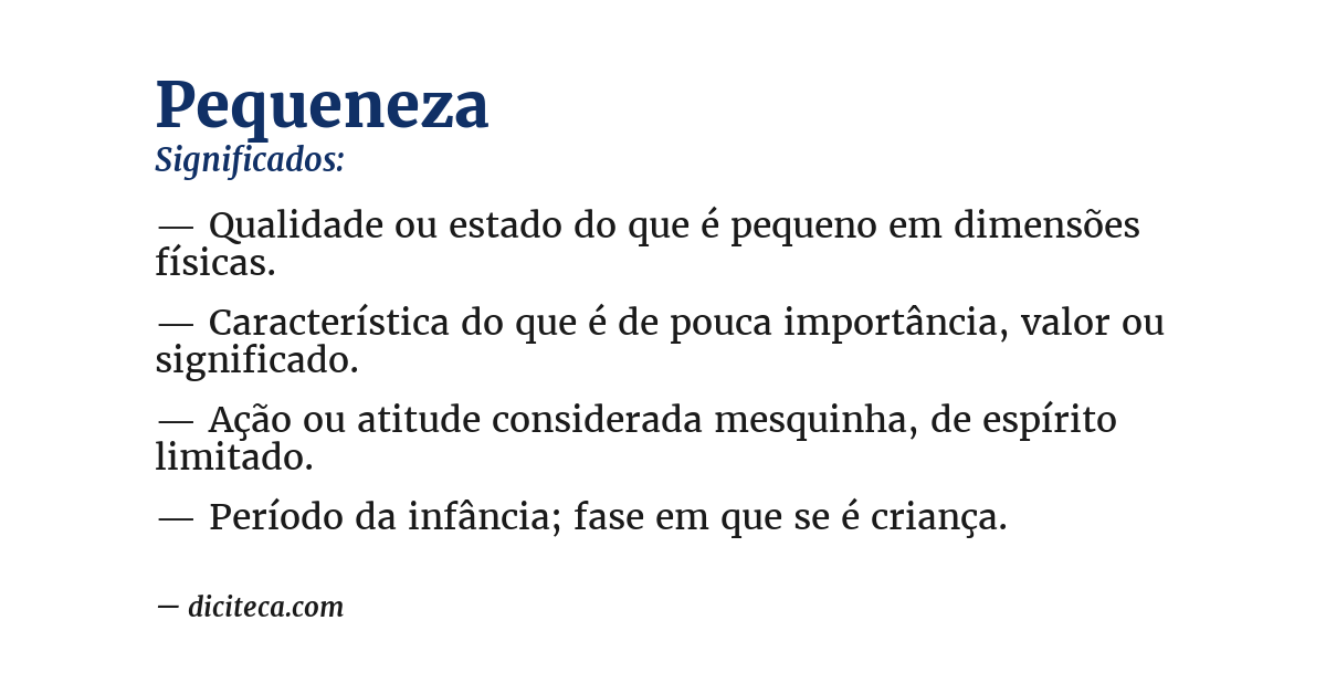 Significado de pequeneza
