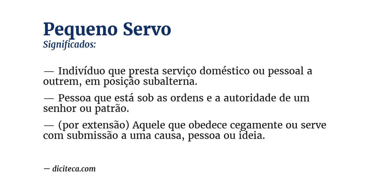 Significado de pequeno servo