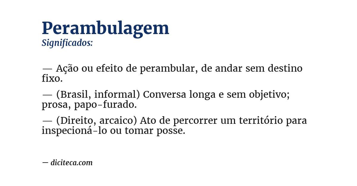 Significado de perambulagem