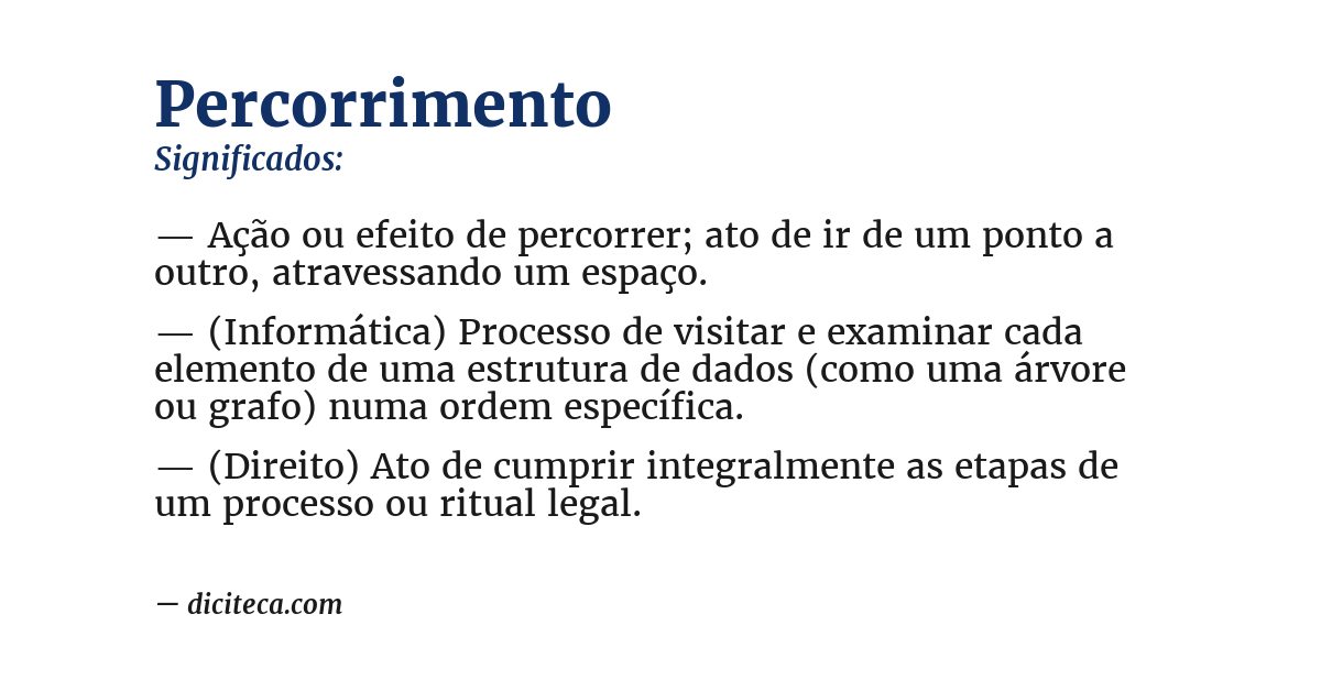 Significado de percorrimento