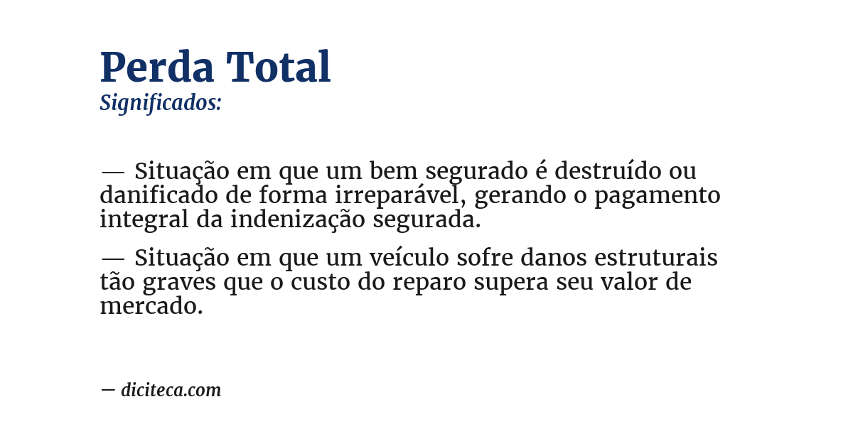 Significado de perda total