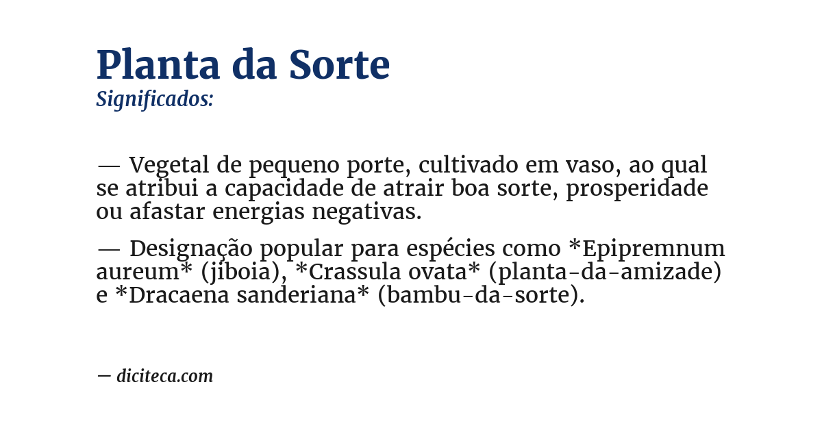 Significado de planta da sorte