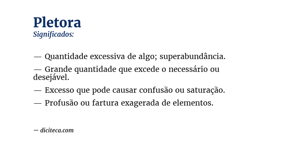 Significado de pletora