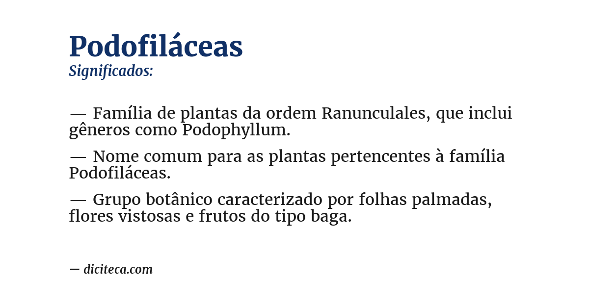 Significado de podofiláceas