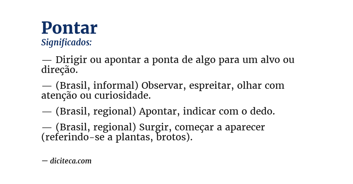 Significado de pontar