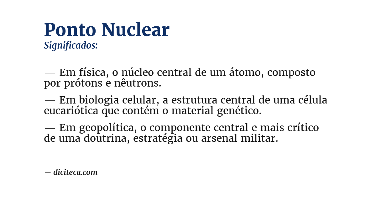 Significado de ponto nuclear