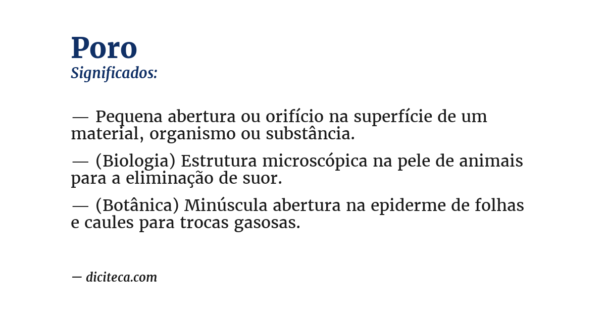 Significado de poro