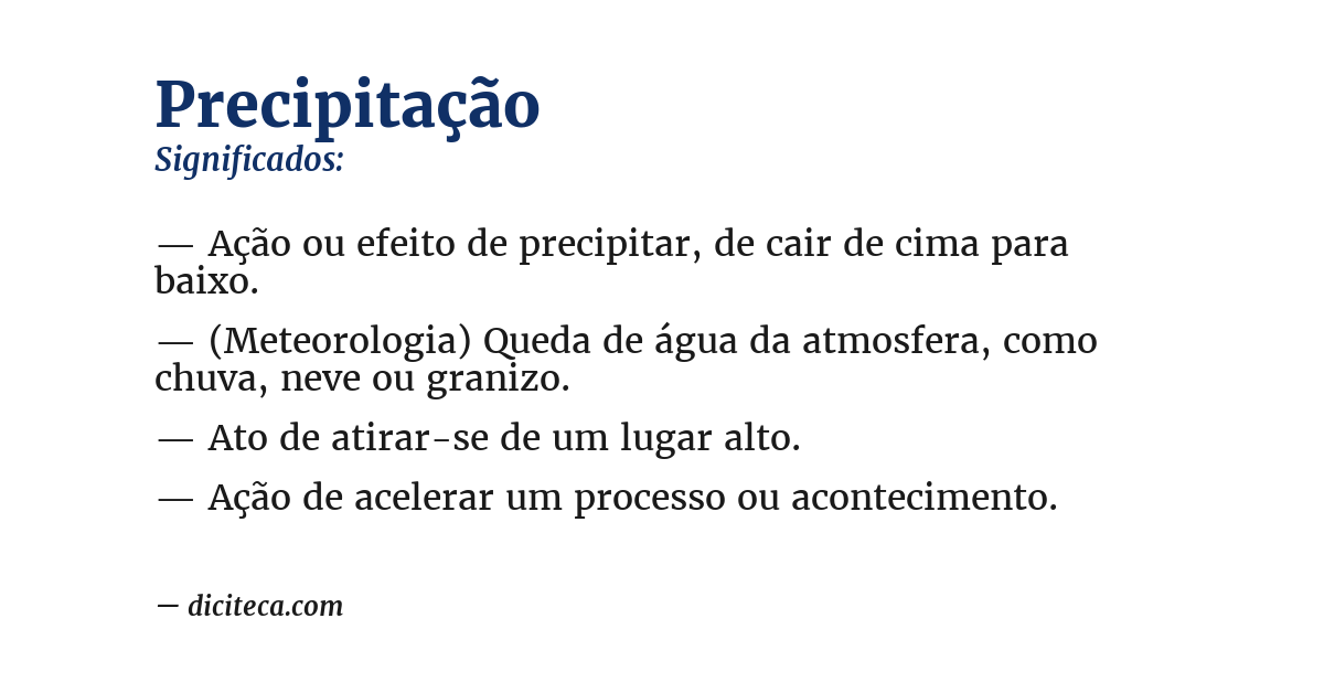 Significado de precipitação