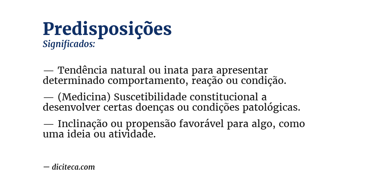 Significado de predisposições