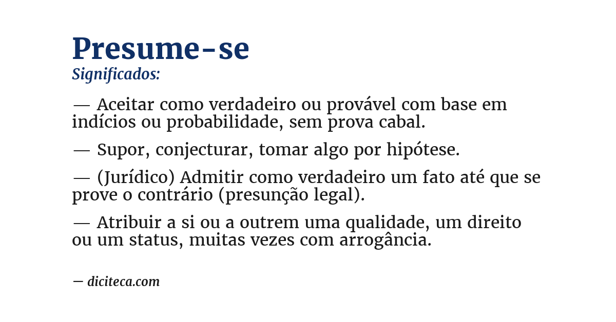 Significado de presume-se