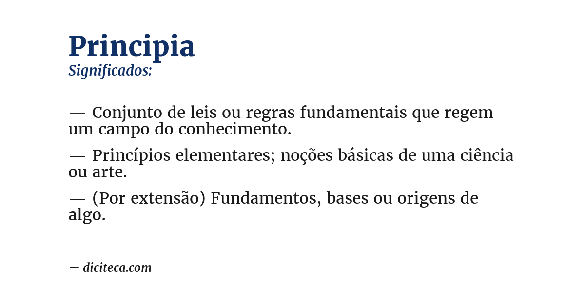 Significado de principia