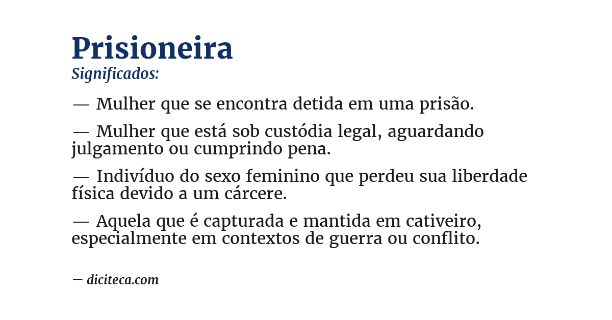 Significado de prisioneira