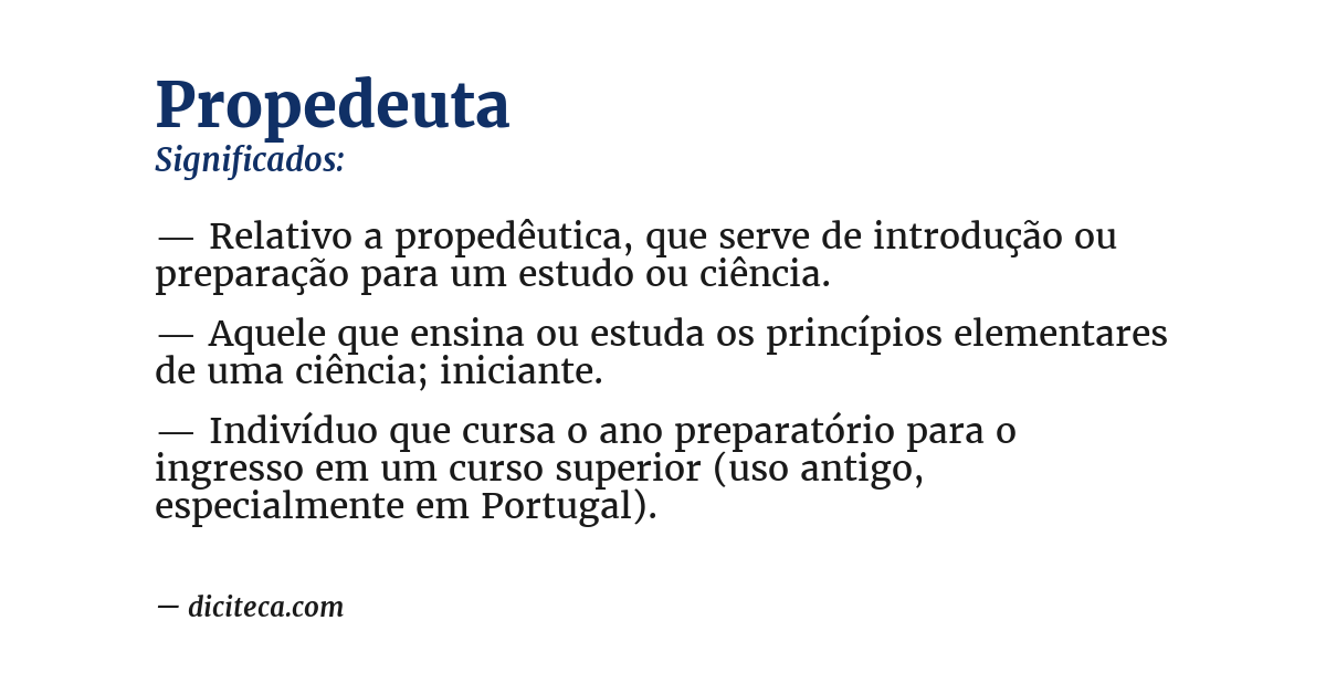 Significado de propedeuta