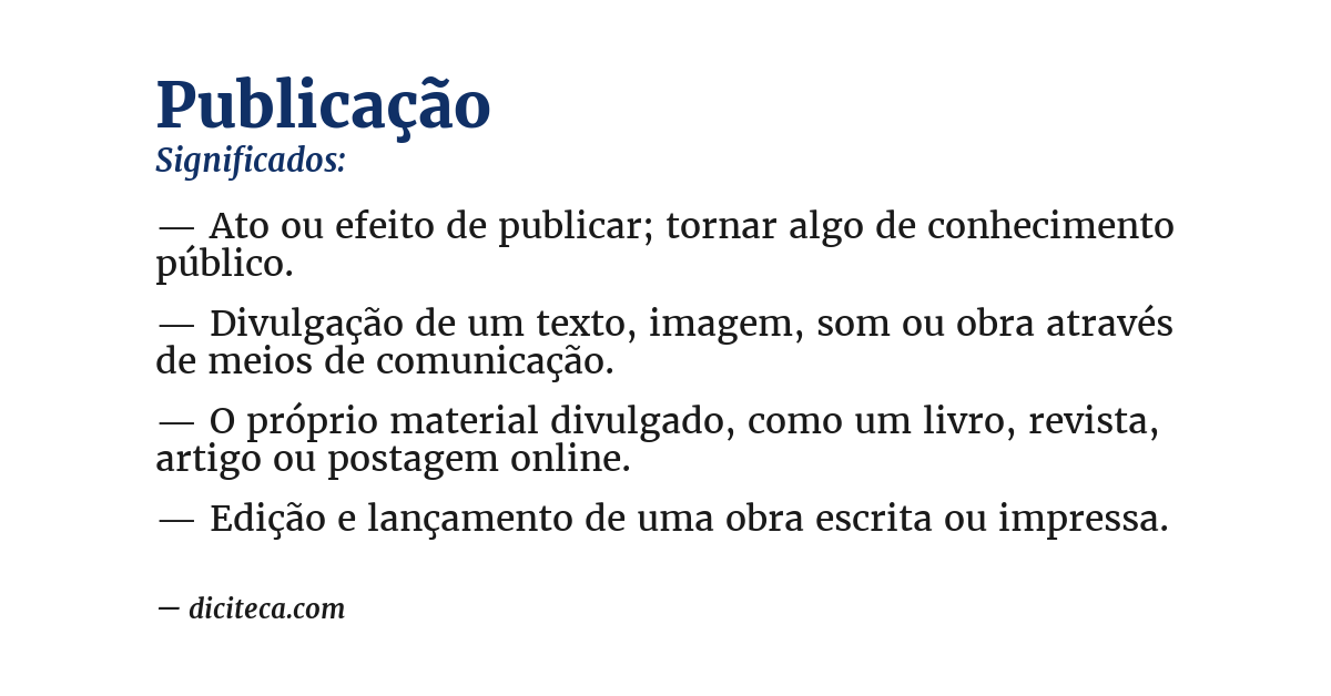 Significado de publicação